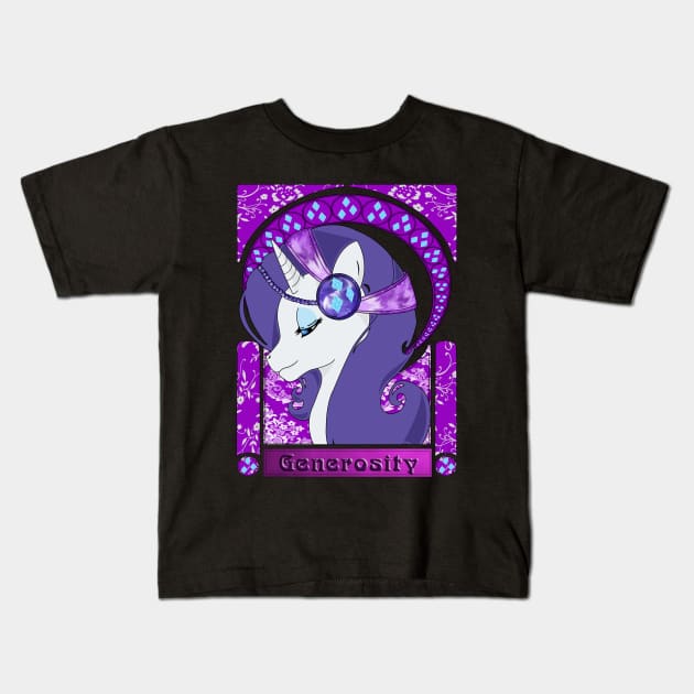 Generosity- Rarity Kids T-Shirt by BlackTaintedHeart